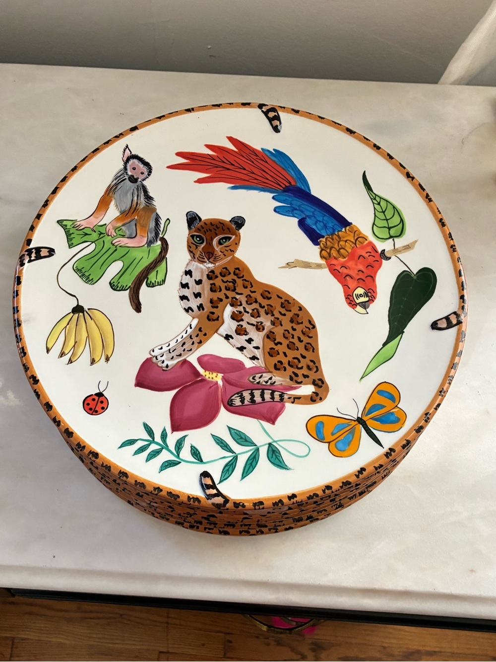 Lynn chase jungle jubilee dinner plates 11”
